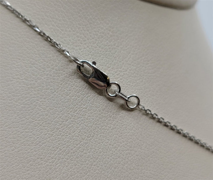 14K White Gold .51 ctw Round Diamond Cluster Necklace