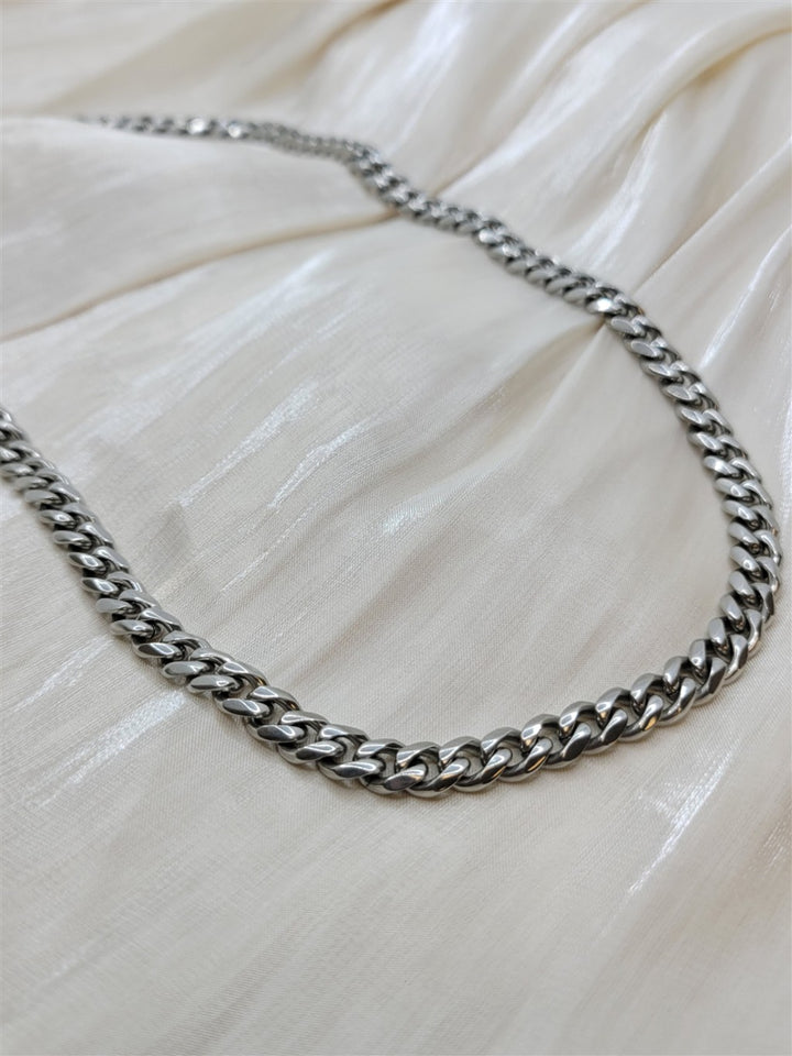 22" 7mm Stainless Steel Mens Curb Chain
