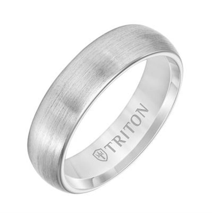 Tungsten 6mm Stain Roll Edge Wedding Ring