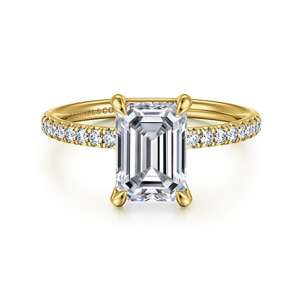 14K Yellow Gold Classic Diamond Engagement Ring Mounting