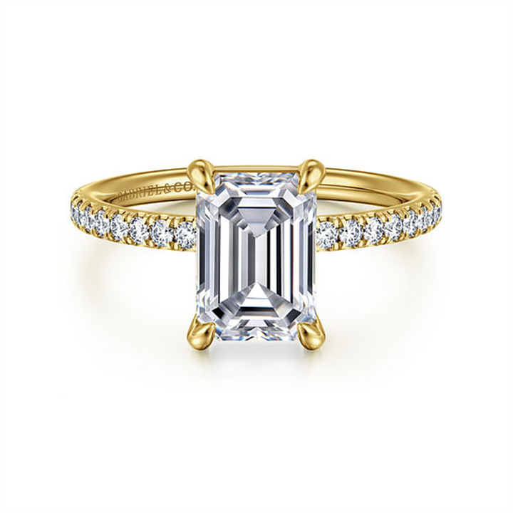 14K Yellow Gold Classic Diamond Engagement Ring Mounting