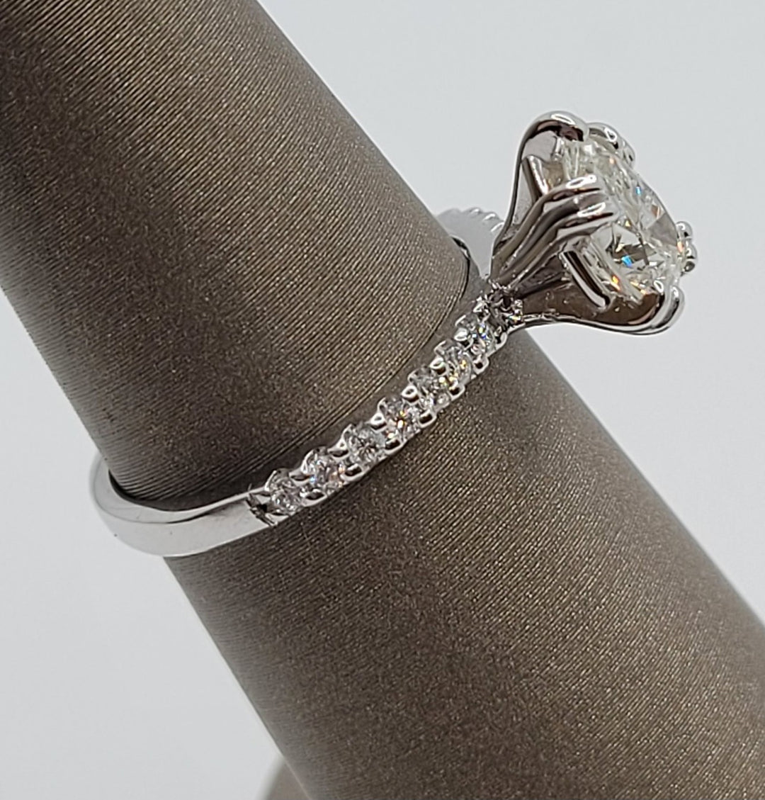14K White Gold Classic Pear Cut Diamond Engagement Ring