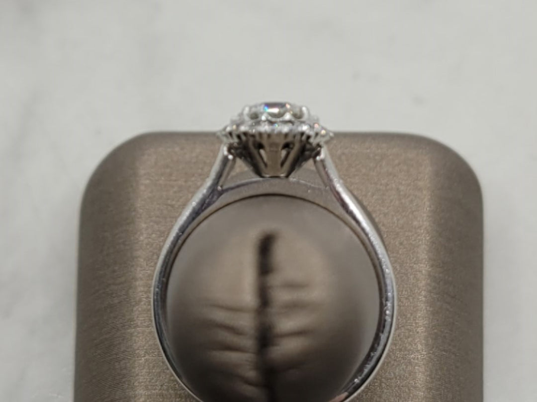 18K White Gold Halo Christopher Designs Diamond Engagement Ring