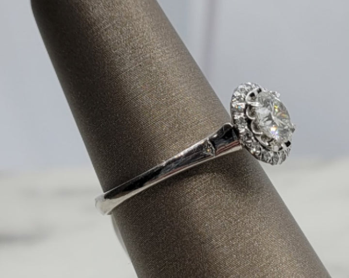 18K White Gold Halo Christopher Designs Diamond Engagement Ring