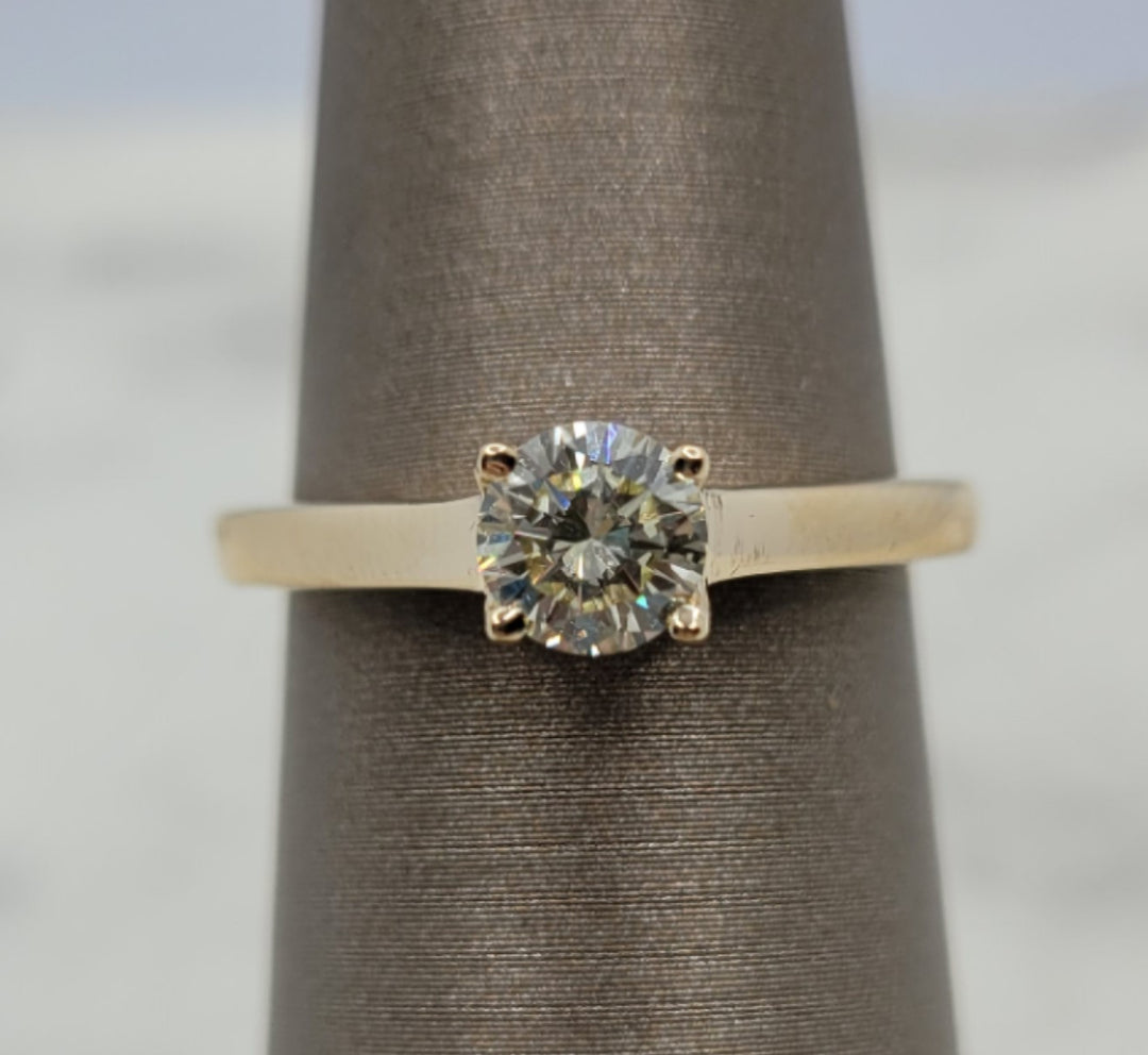14K Yellow Gold Solitaire Diamond Engagement Ring