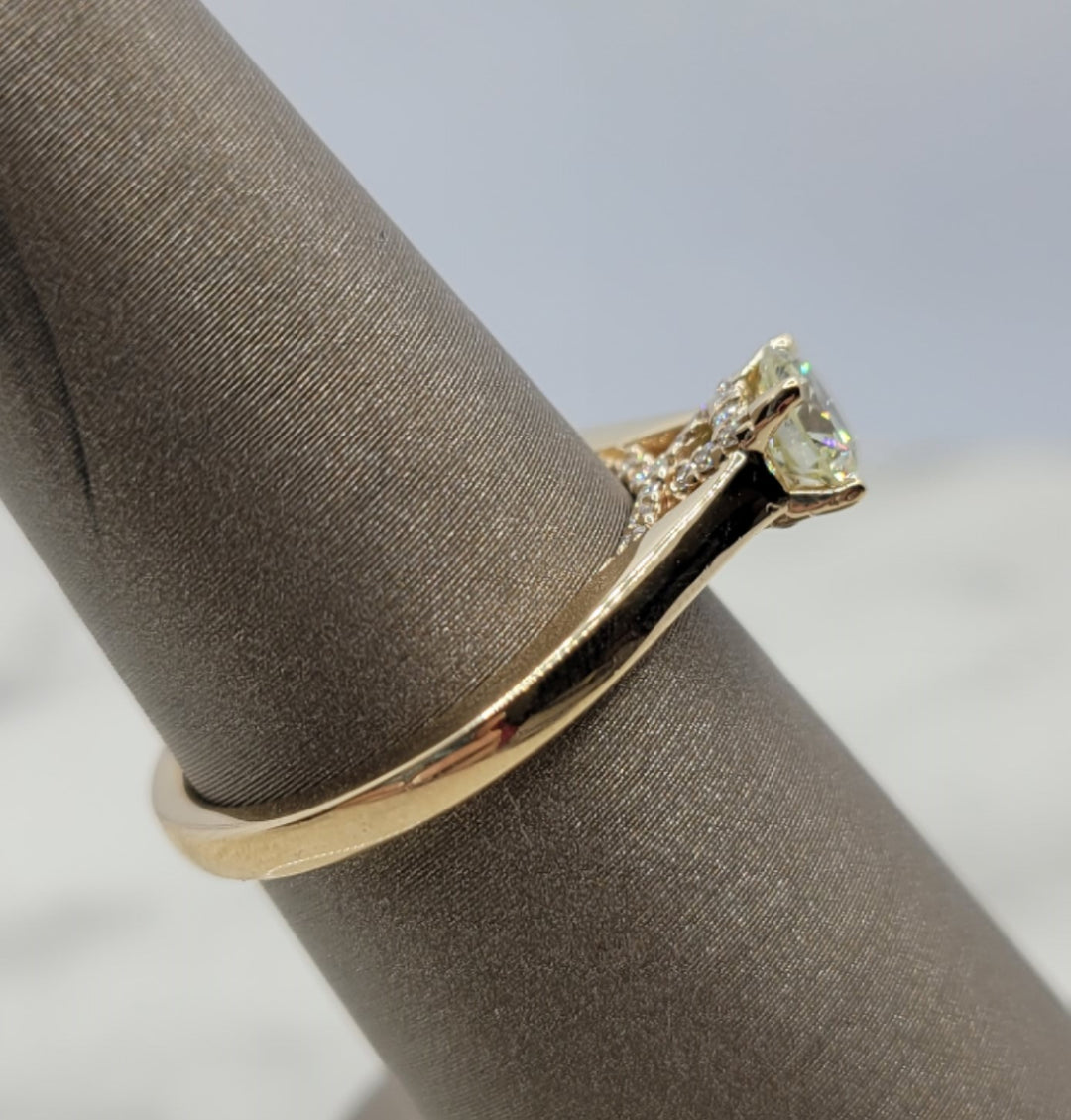 14K Yellow Gold Solitaire Diamond Engagement Ring