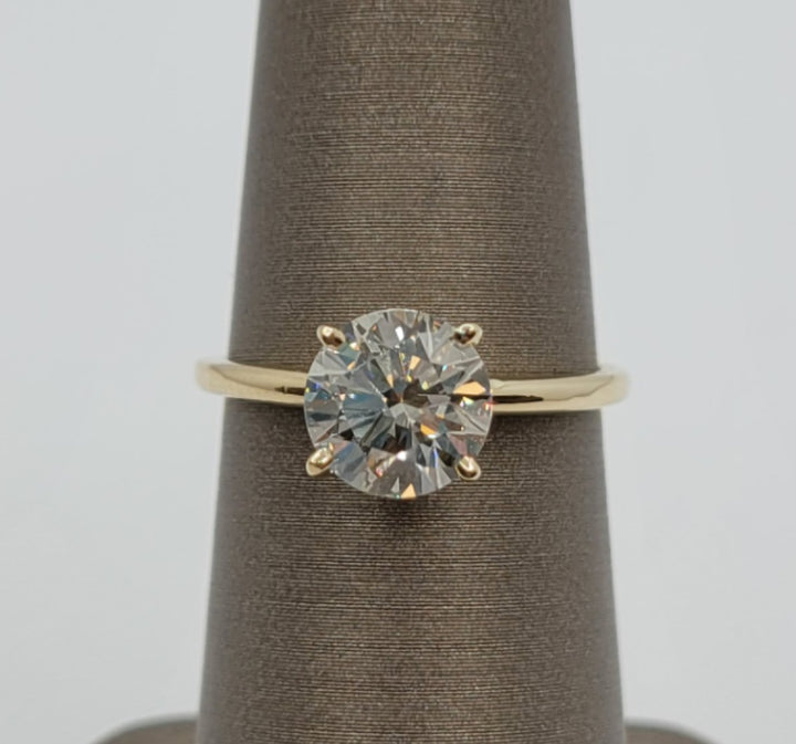14K Yellow Gold 1.62 ct Soltiare Diamond Engagement Ring