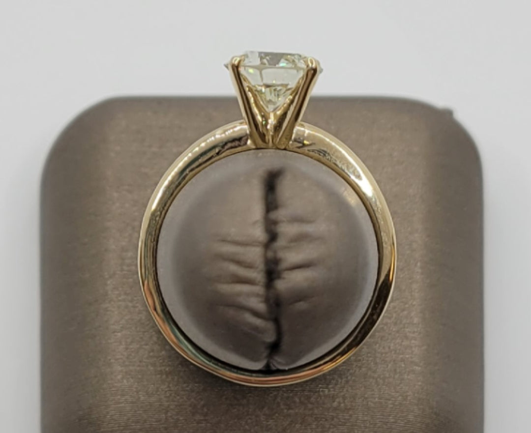14K Yellow Gold 1.62 ct Soltiare Diamond Engagement Ring
