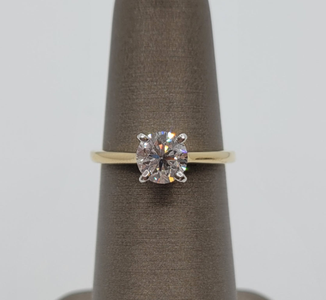14K Yellow Gold & Platinum 1.01 ct Solitaire Engagement Ring