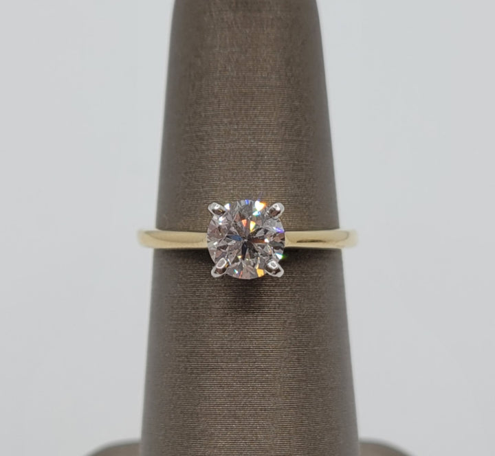 14K Yellow Gold & Platinum 1.01 ct Solitaire Engagement Ring