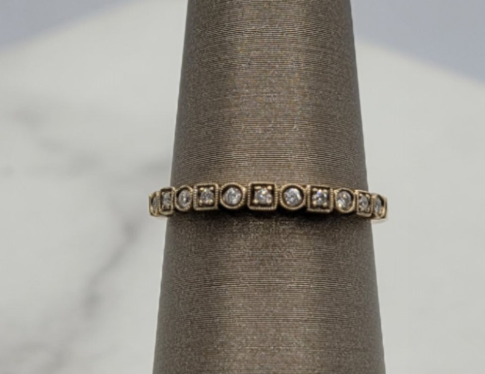 10K Yellow Gold Stackable Diamond Wedding Ring