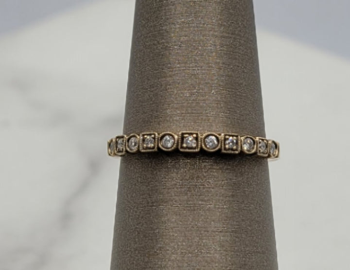 10K Yellow Gold Stackable Diamond Wedding Ring