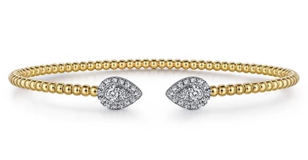 14K Two-Tone Gold Gabriel & Co. Bujukan 0.32 ctw Round cut Diamond Bracelet