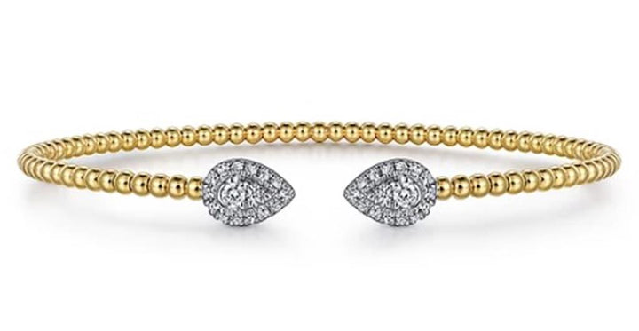 14K Two-Tone Gold Gabriel & Co. Bujukan 0.32 ctw Round cut Diamond Bracelet