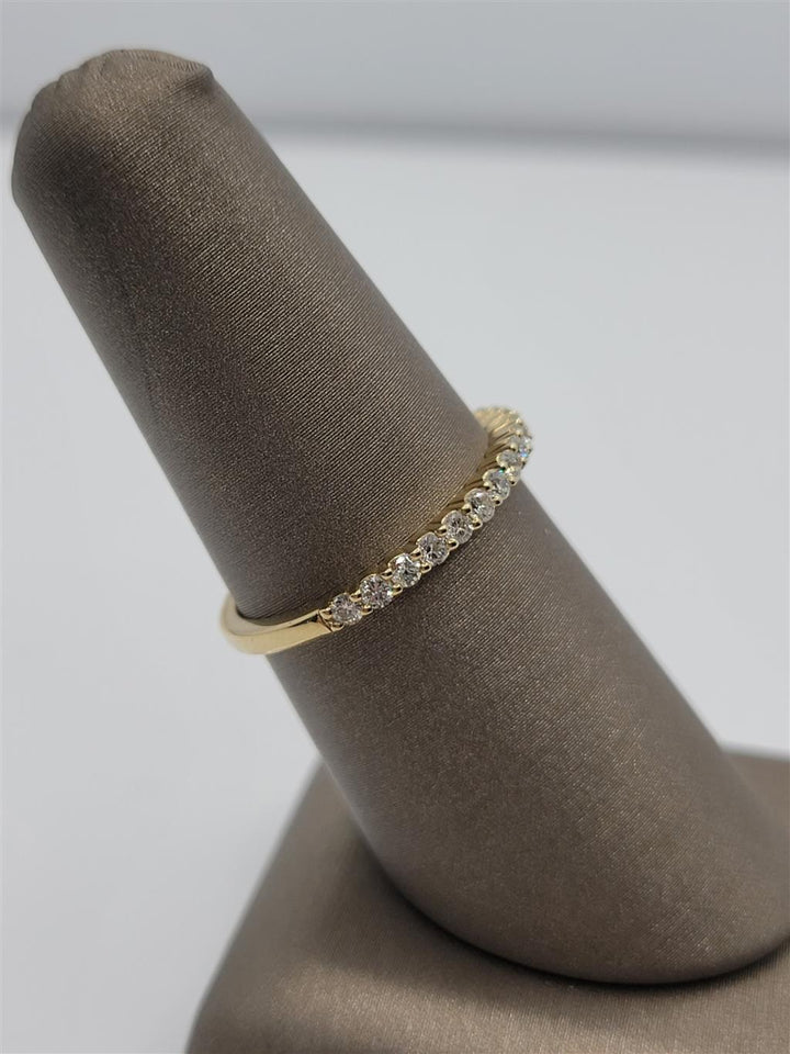 14K Yellow Gold Half-Way Diamond Wedding Band