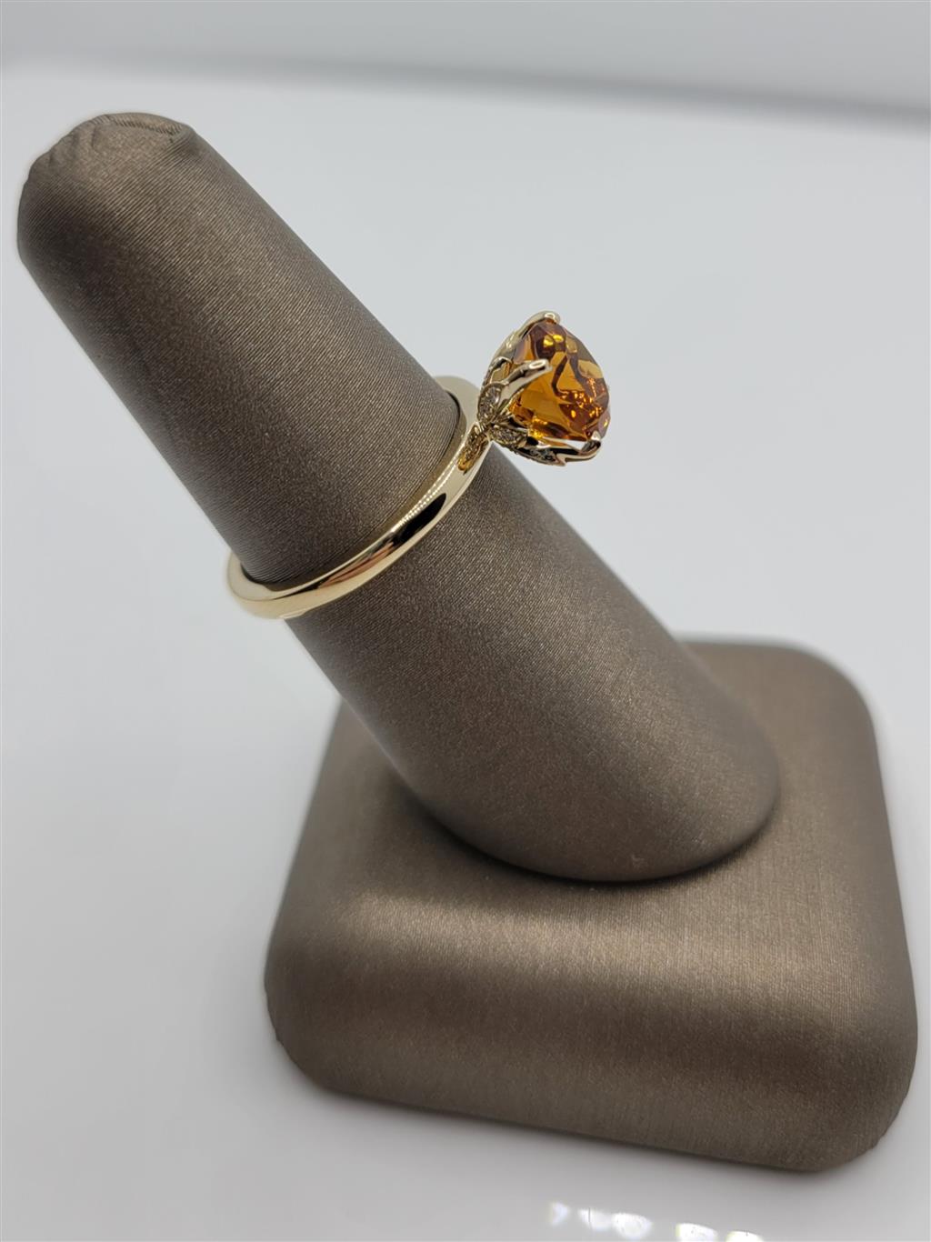 14K Yellow Gold Citrine & Diamond Fashion Ring