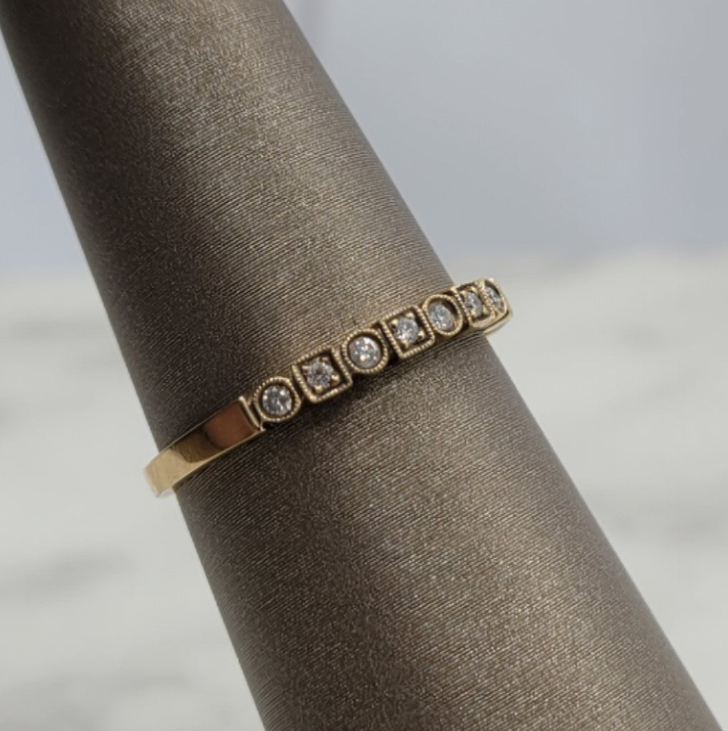 10K Yellow Gold Stackable Diamond Wedding Ring