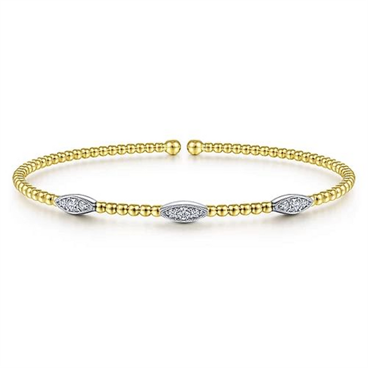 14K Yellow Gold Gabriel & Co. Bujukan 0.16 ctw Round cut Diamond Bracelet