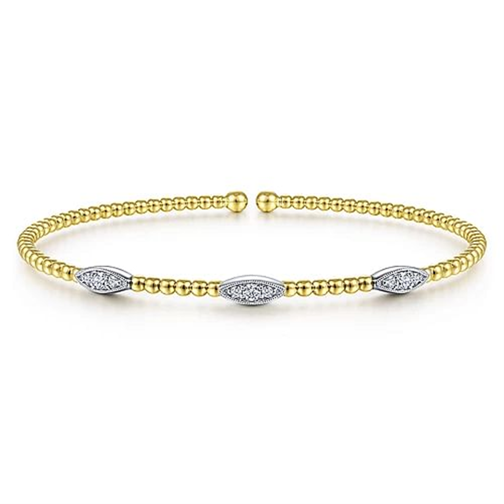 14K Yellow Gold Gabriel & Co. Bujukan 0.16 ctw Round cut Diamond Bracelet