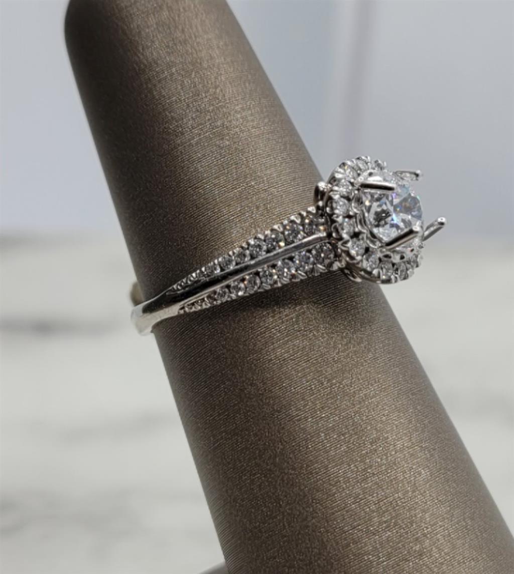 18K White Gold Halo Christopher Designs Diamond Mounting Ring