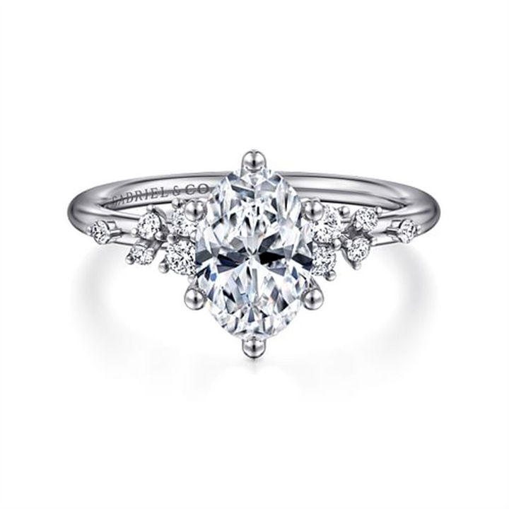 14K White Gold Gabriel & Co Diamond Engagement Ring