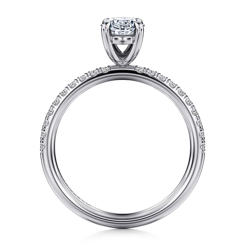 14K White Gold Classic Oval  "Gabriel & Co"  Diamond Ring Mounting