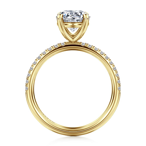 14K Yellow Gold Classic Round "Gabriel & Co" Diamond Ring Mounting