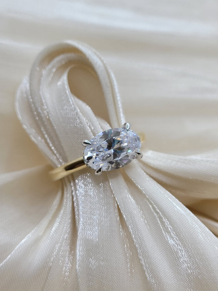 14K Two-Tone Gold Hidden Halo Gabriel & Co Diamond Engagement Ring