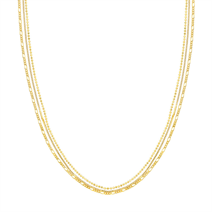 14K Yellow Gold Mixed Link Necklace