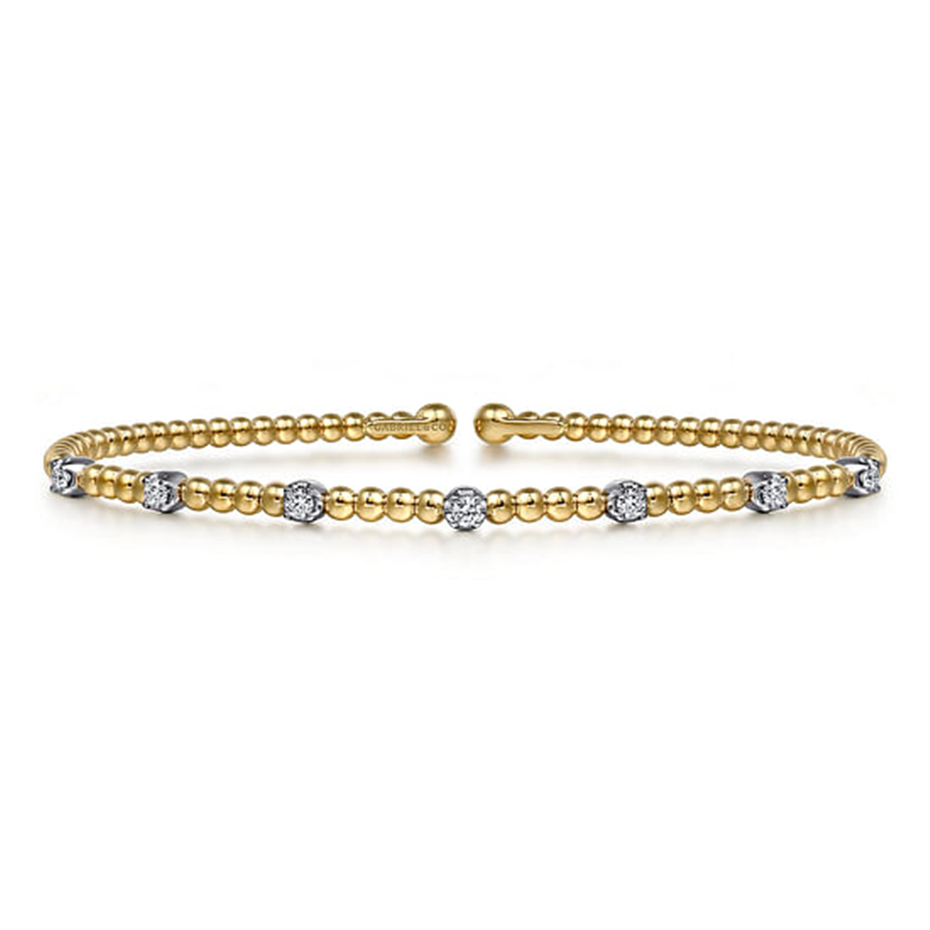 14K Two-Tone Gold Gabriel & Co. Bujukan 0.22 ctw Round cut Diamond Bracelet