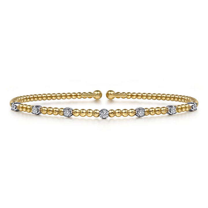14K Two-Tone Gold Gabriel & Co. Bujukan 0.22 ctw Round cut Diamond Bracelet