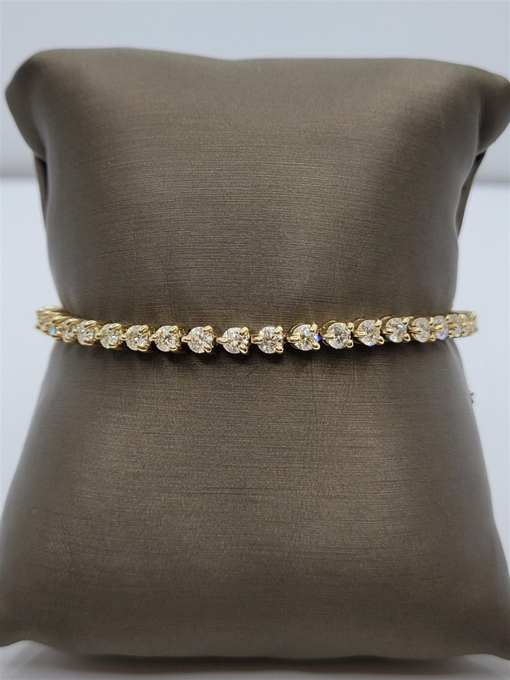 14K Yellow Gold 6 Ct Natural Diamond Tennis Bracelet