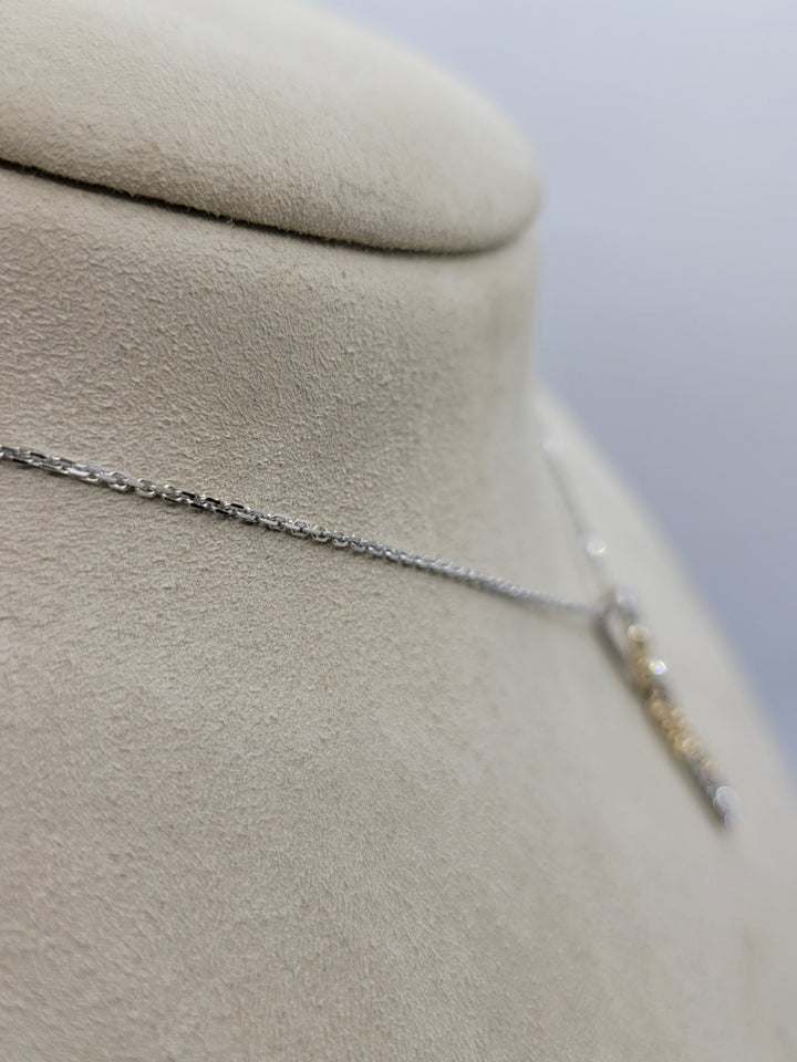 14K Two-Tone Gold 0.20 ctw Round cut Diamond Necklace