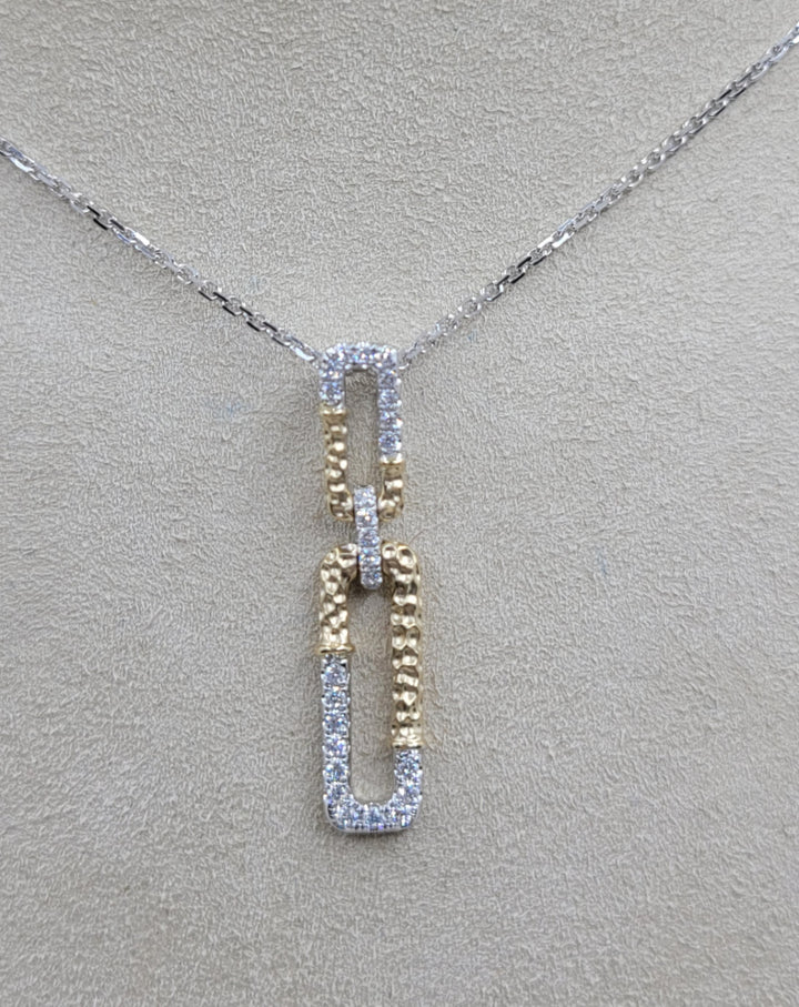 14K Two-Tone Gold 0.20 ctw Round cut Diamond Necklace