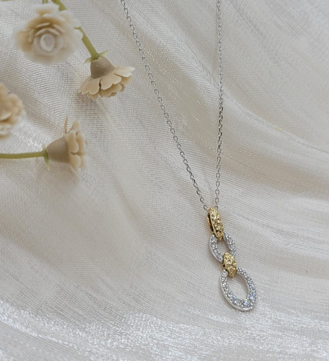 14K Two-Tone Gold Diamond Fashion Necklace