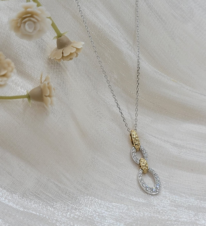 14K Two-Tone Gold Diamond Fashion Necklace