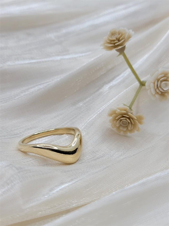 14K Yellow Gold Contour Band