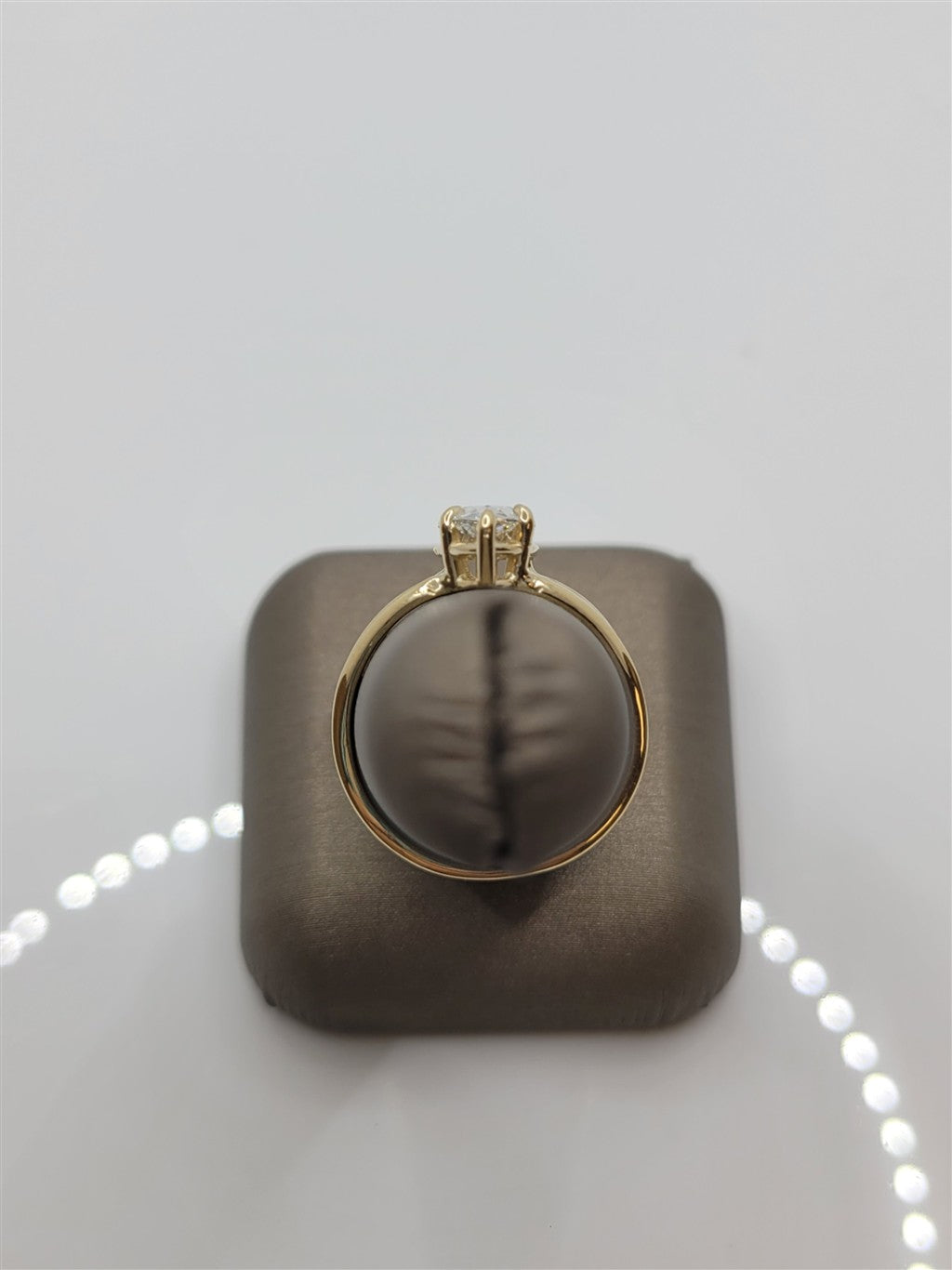 14K Yellow Gold Spilt Shank Pear Cut Lab Grown Engagement Ring