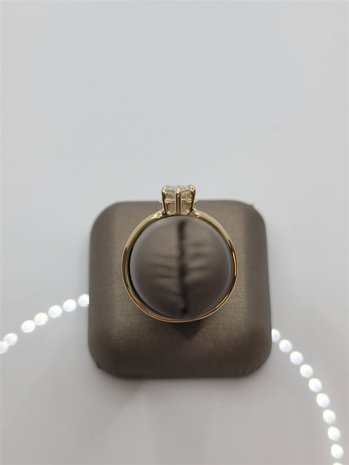 14K Yellow Gold Spilt Shank Pear Cut Lab Grown Engagement Ring