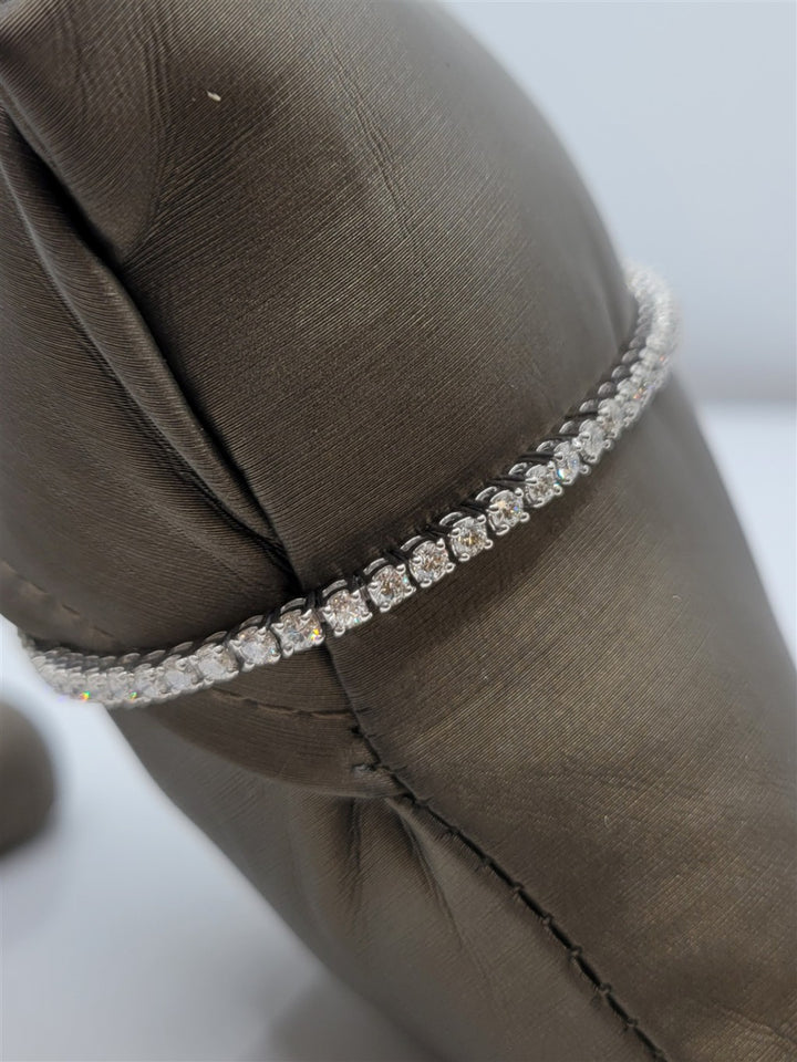 7" 14K White Gold 3 Ct Diamond Tennis Bracelet