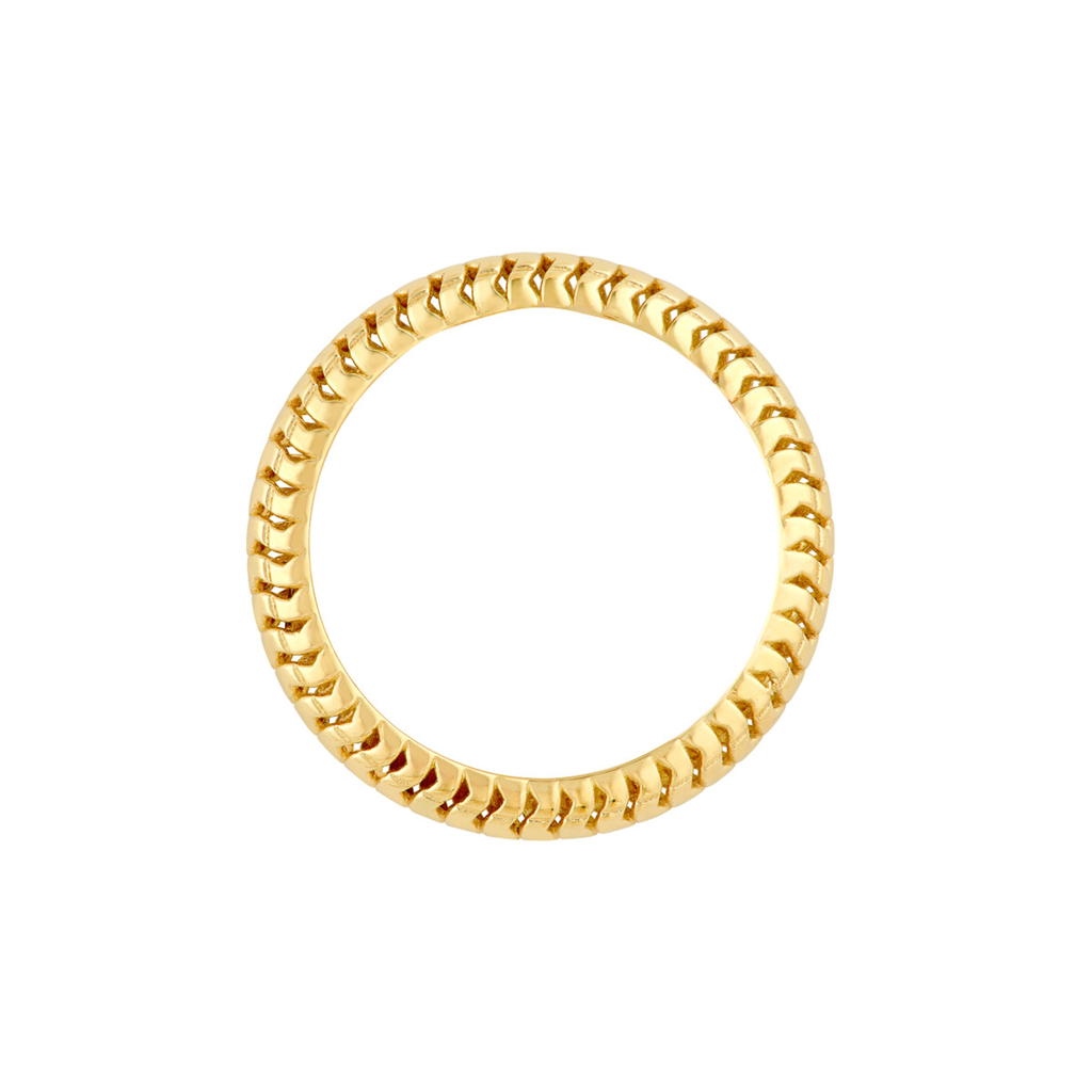 14K Yellow Gold Snake Textured Lightweight Fashion Ring