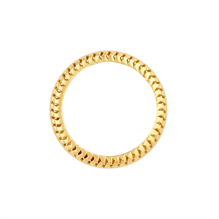 14K Yellow Gold Snake Textured Lightweight Fashion Ring