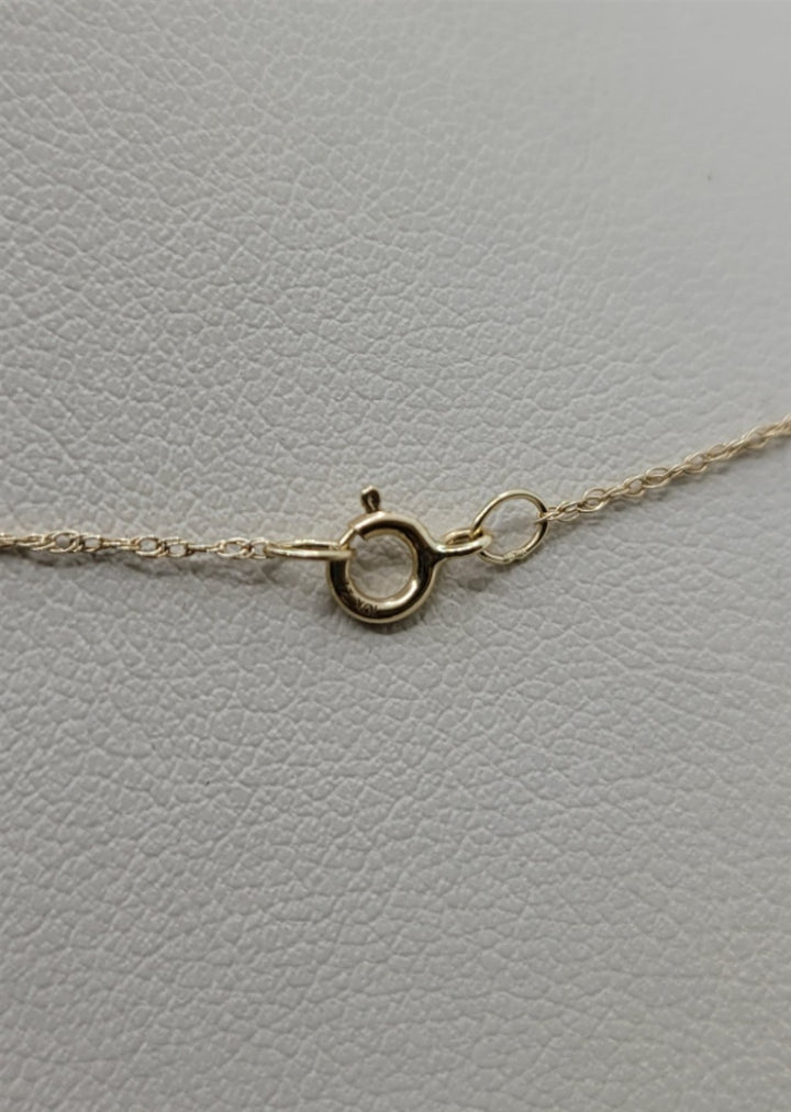 18" 10K Yellow Gold Garnet And Diamond Teardrop Pendant Necklace