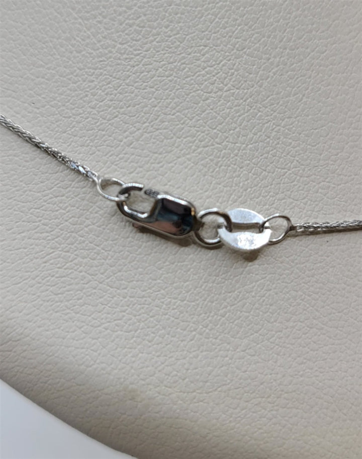18" 14K/10K White Gold Amethyst And Diamond Fashion Necklace