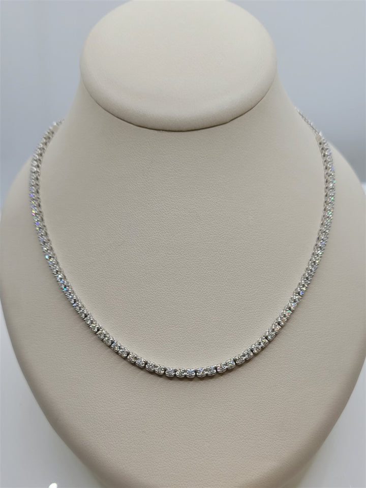 14K White Gold 3.01 ctw Round cut Diamond Tennis Necklace