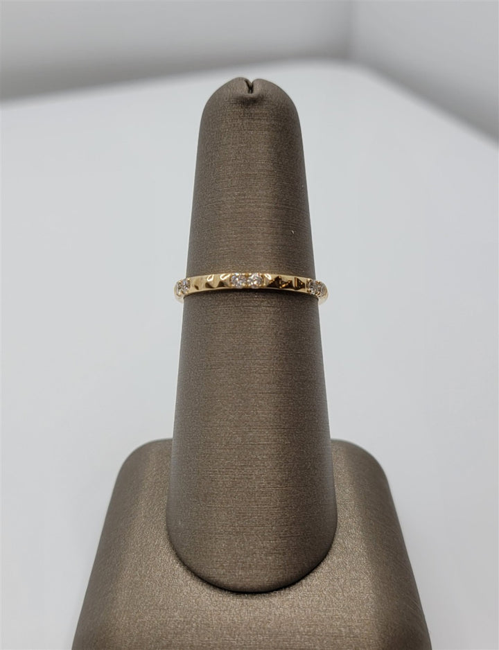 14K Yellow Gold Textured Diamond Fashion Band