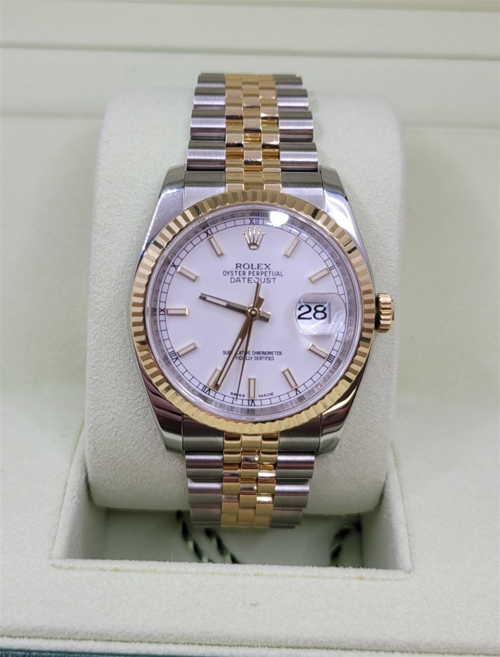 Certified Pre-Owned Stainless Steel & 18K Yellow Gold White Dail Datejust