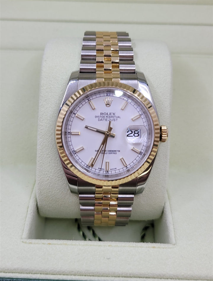 Certified Pre-Owned Stainless Steel & 18K Yellow Gold White Dail Datejust