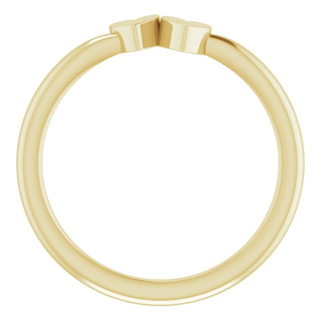 14K Yellow Gold 2-Heart Family Engravable Ring