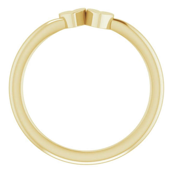 14K Yellow Gold 2-Heart Family Engravable Ring